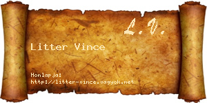 Litter Vince névjegykártya